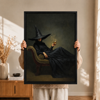 Elegant Witch Potion Portrait Dark Canvas Art