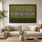 Whimsical Zebra Martini Party Canvas Wall Art