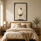 Quirky Bird Vintage Sketch Textured Canvas Art