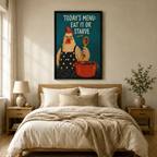 Funny Chicken Chef Kitchen Canvas Art