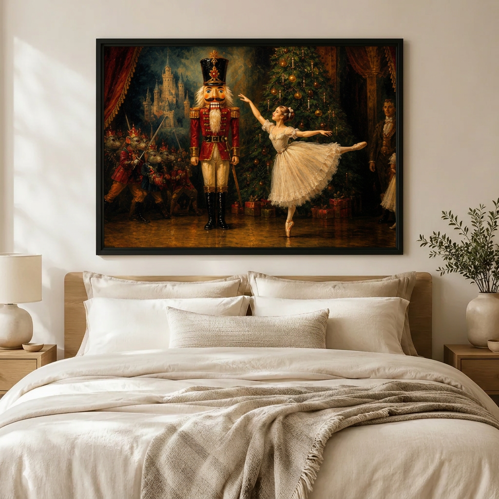 Nutcracker Ballet Christmas Canvas Wall Art