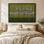 Whimsical Zebra Martini Party Canvas Wall Art