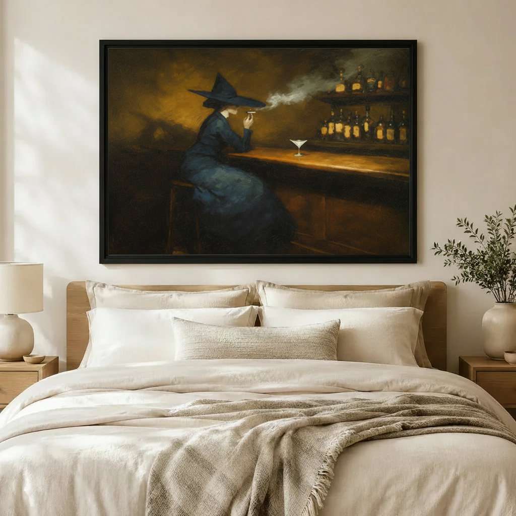 Witch at the Bar Dark Gothic Canvas Art