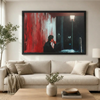 Dark Mystery Figure Glowing Eyes Canvas Art