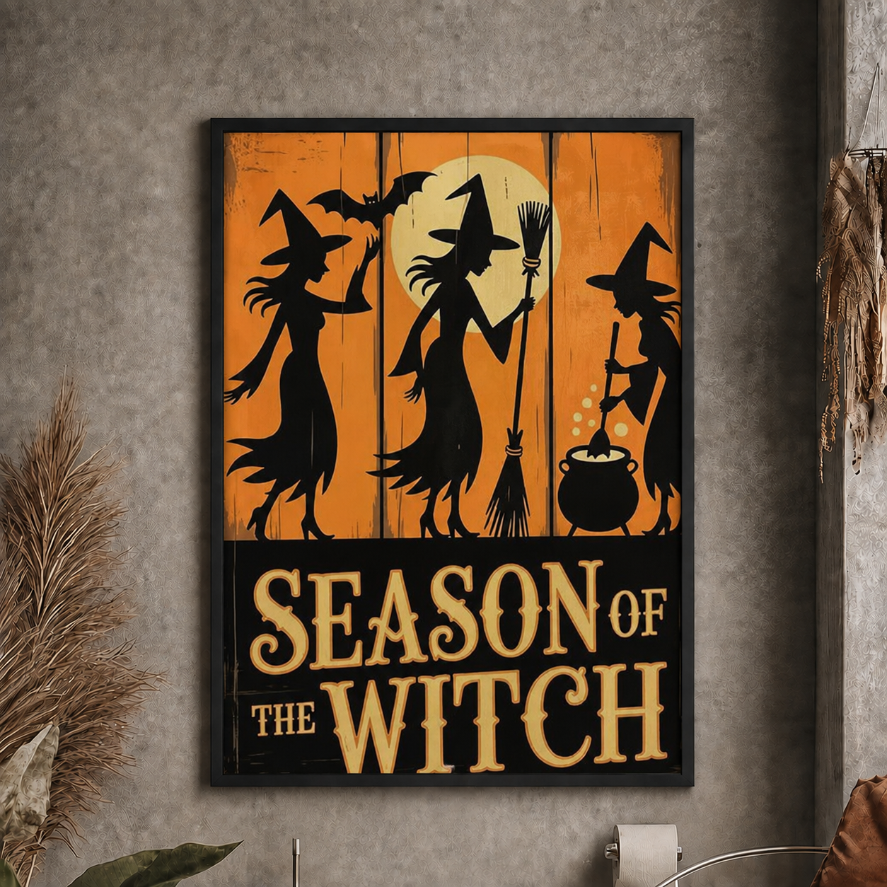 Season of the Witch Halloween Retro Canvas Art