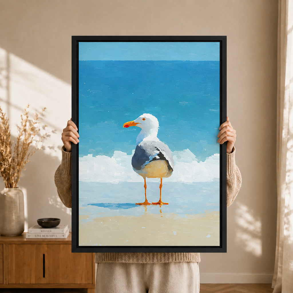 The Unbothered Seagull Canvas Art