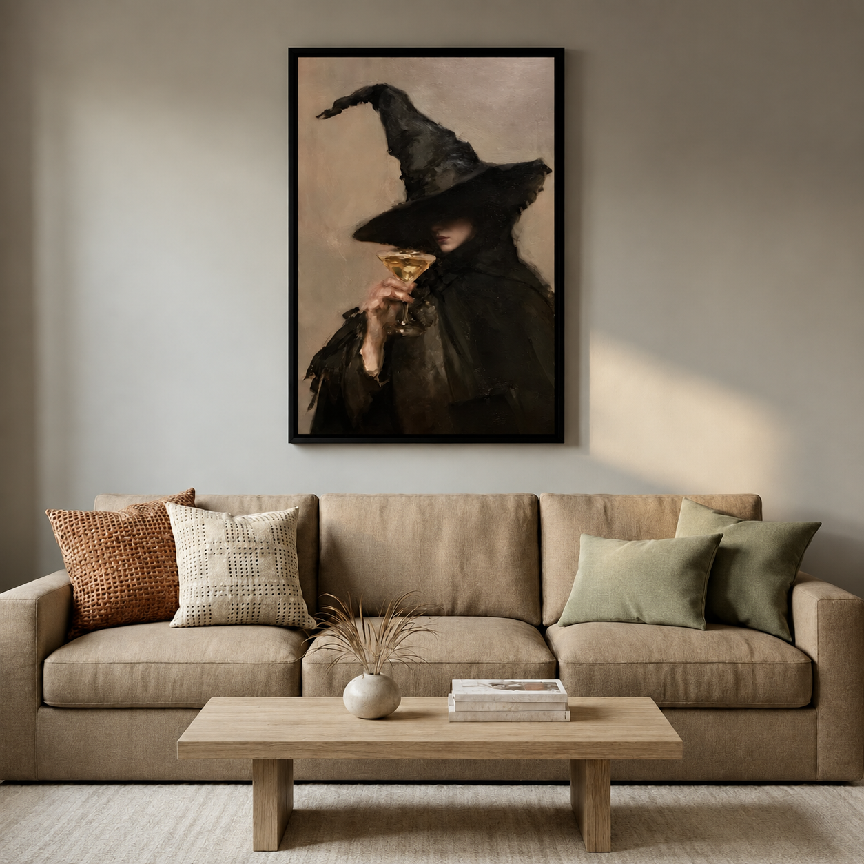 Dark Witch Martini Gothic Canvas Wall Art