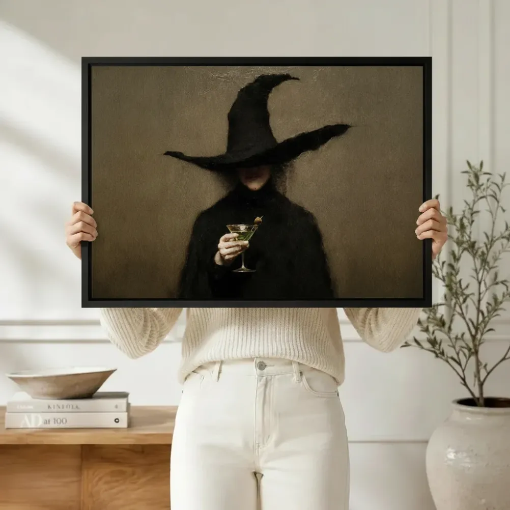 Gothic Witch Martini Dark Canvas Art