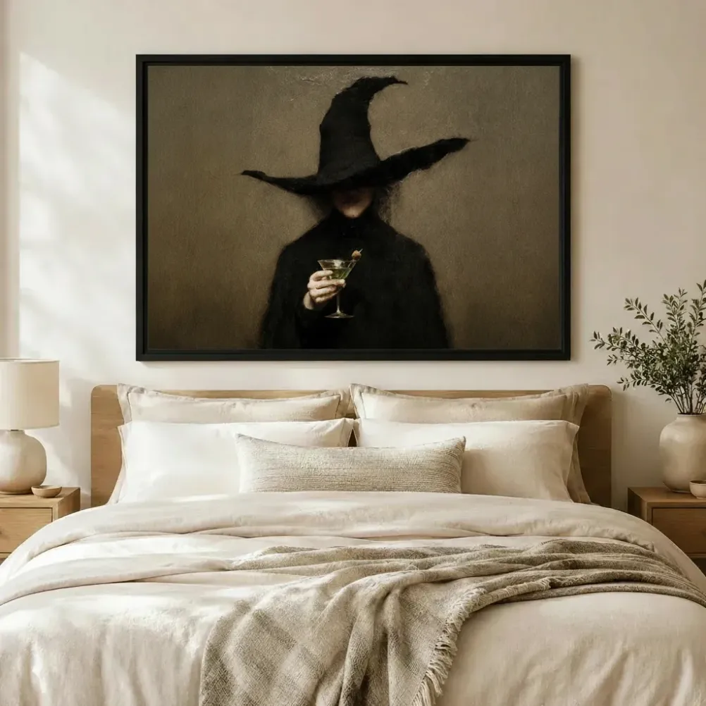 Gothic Witch Martini Dark Canvas Art
