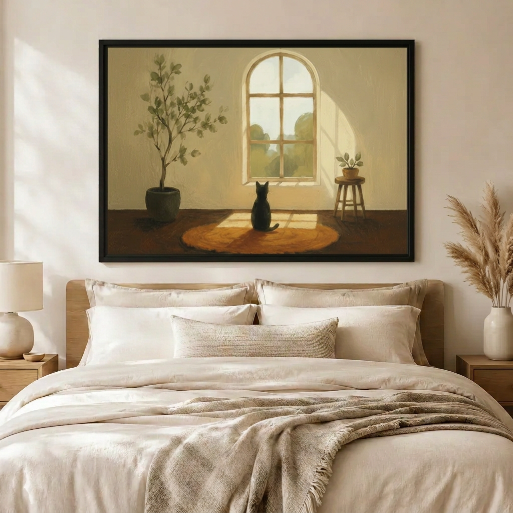 Cat by Window - Bedroom