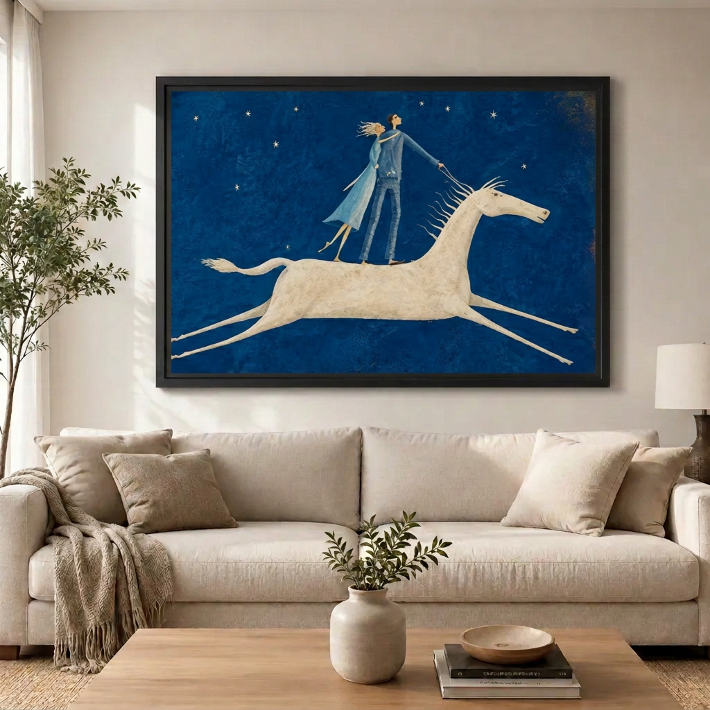 Couple on Horse - Living Room