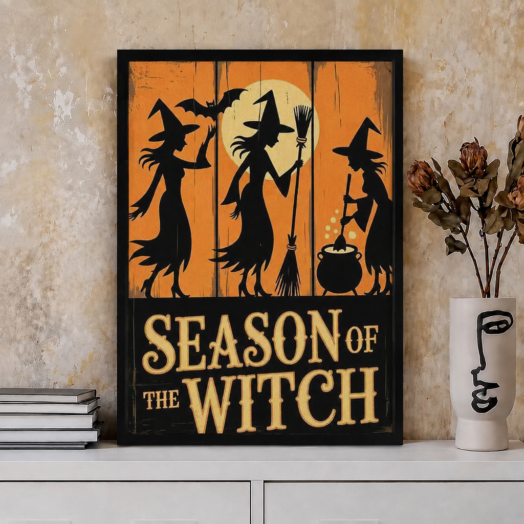 Season of the Witch Halloween Retro Canvas Art