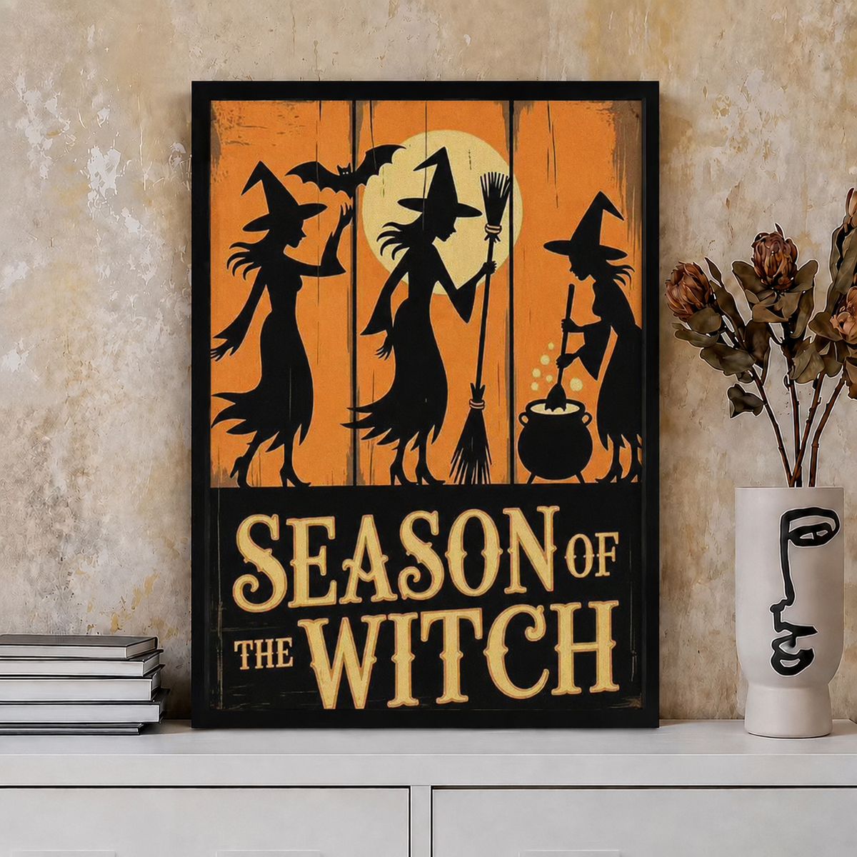 Season of the Witch Halloween Retro Canvas Art