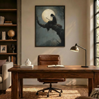 Raven Moon Gothic Canvas Wall Art