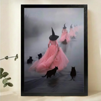 Pink Witches - Framed Canvas