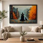 Witch & Cat Autumn Street - Living Room