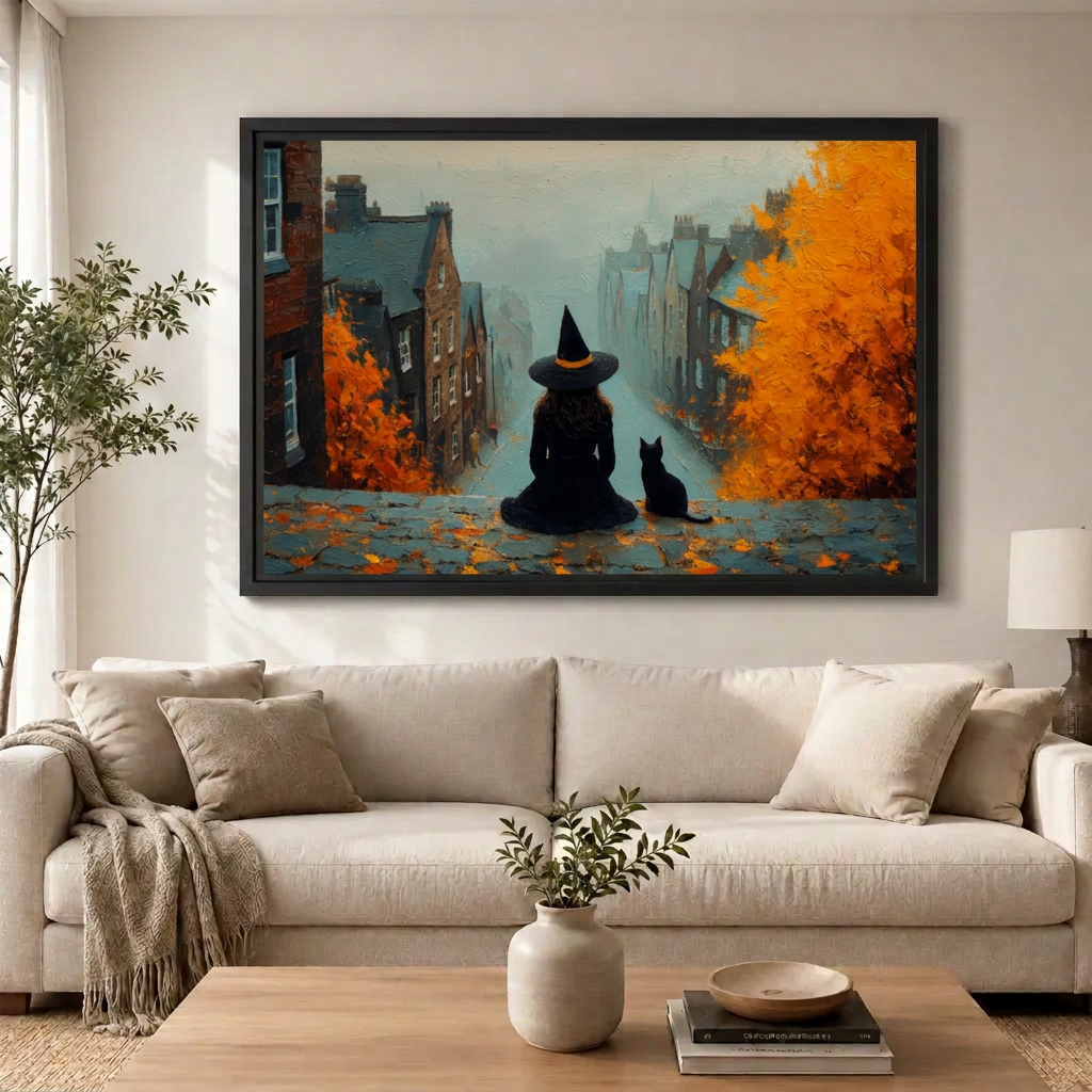 Witch & Cat Autumn Street - Living Room